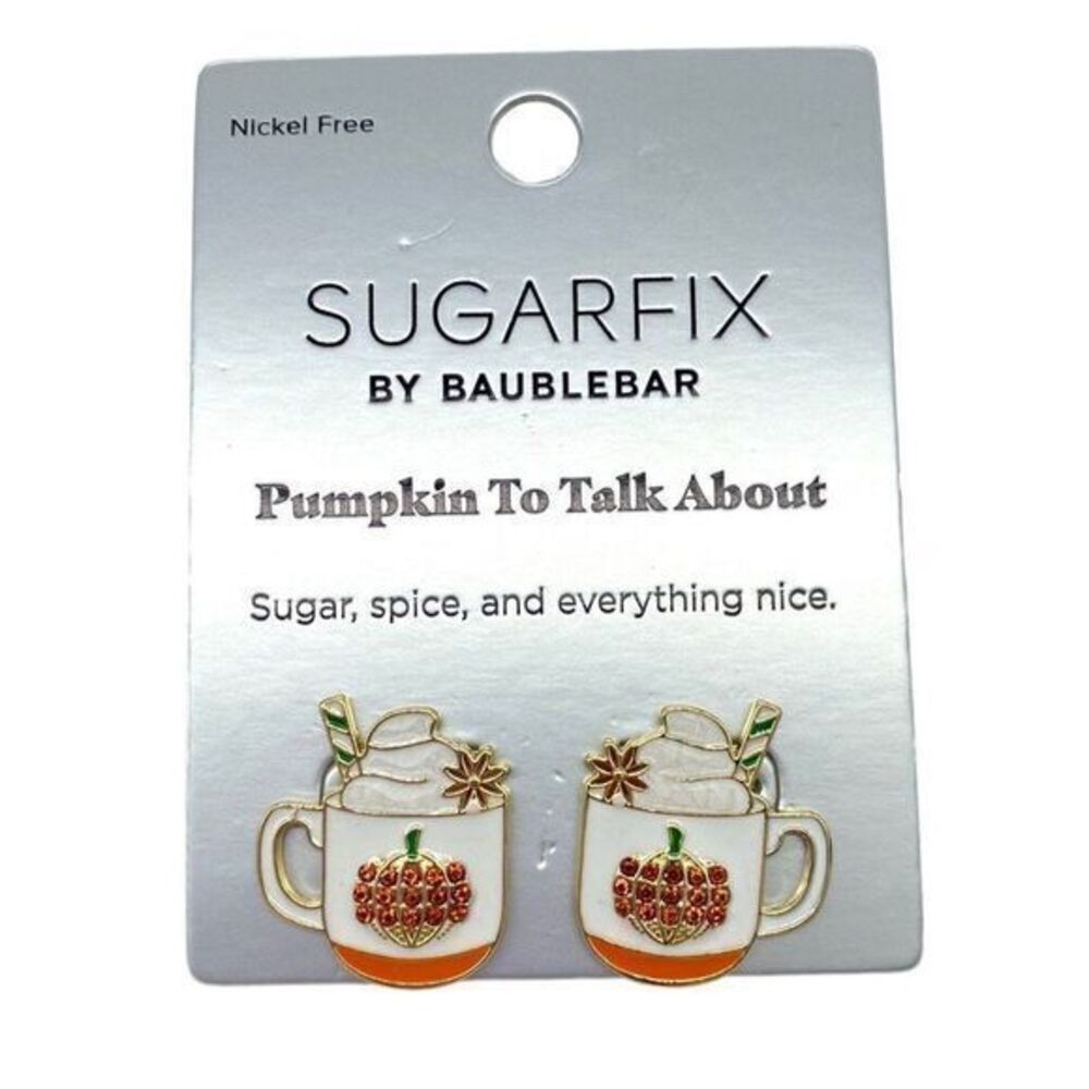 Sugarfix By Baublebar Earrings Pumpkin Spice Latte New